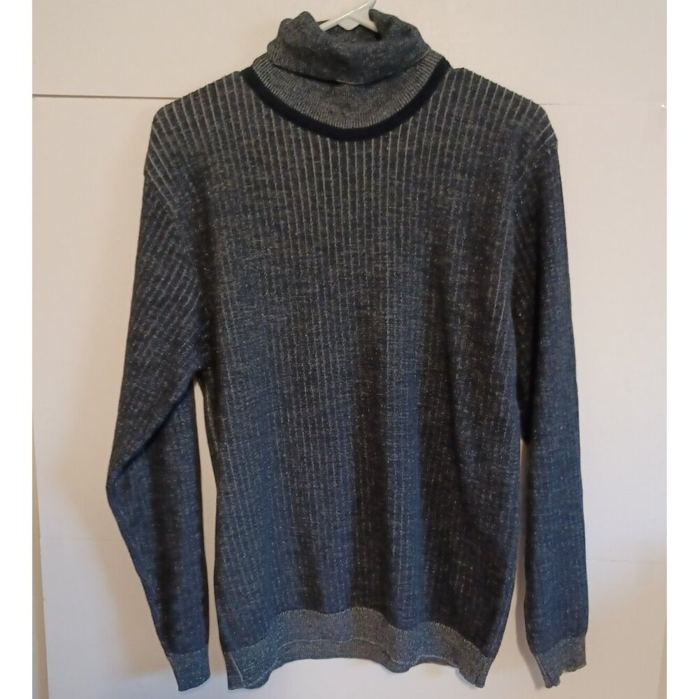 Poeta Moda Mens Sweater Made in Italy Blue Size Large